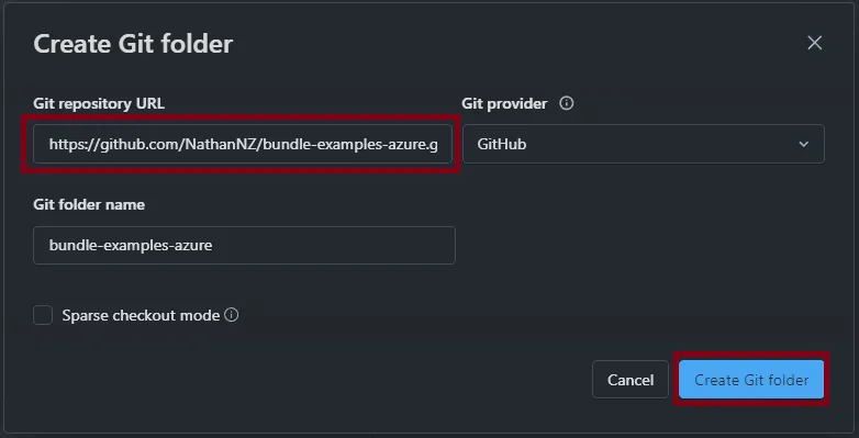 Clone the repository in Databricks